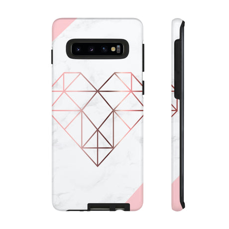 Heart Rose Gold Android Case (Protective) Samsung Galaxy S10 Glossy Phone Case