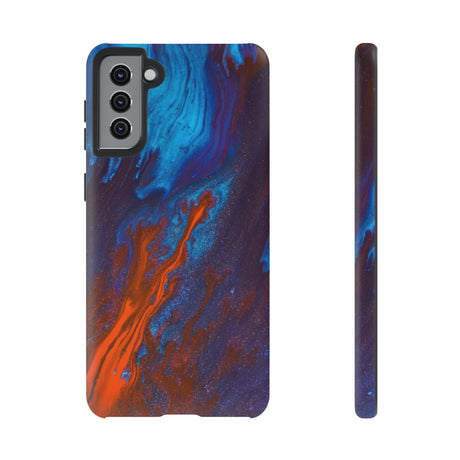 Orange Flame Ink Art Android Case (Protective) Samsung Galaxy S21 Plus Matte Phone Case