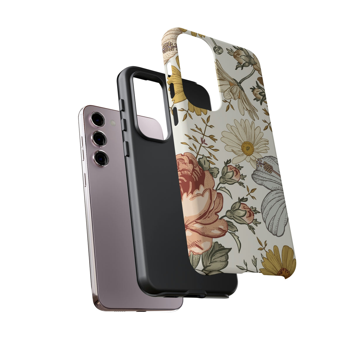 Linear Vintage Flower Samsung Case (Protective) Phone Case