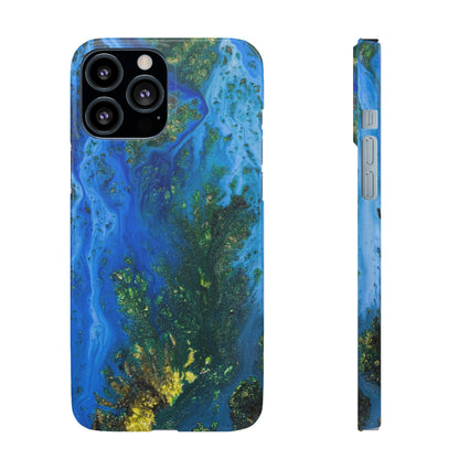 Blue Globe Ink Art iPhone Case (Slim) iPhone 13 Pro Max Glossy Phone Case