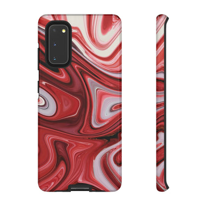 Red White Liquid Android Case (Protective) Samsung Galaxy S20 Glossy Phone Case