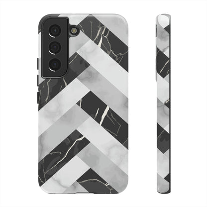 Grey Herringbone Android Case (Protective) Samsung Galaxy S22 Glossy Phone Case