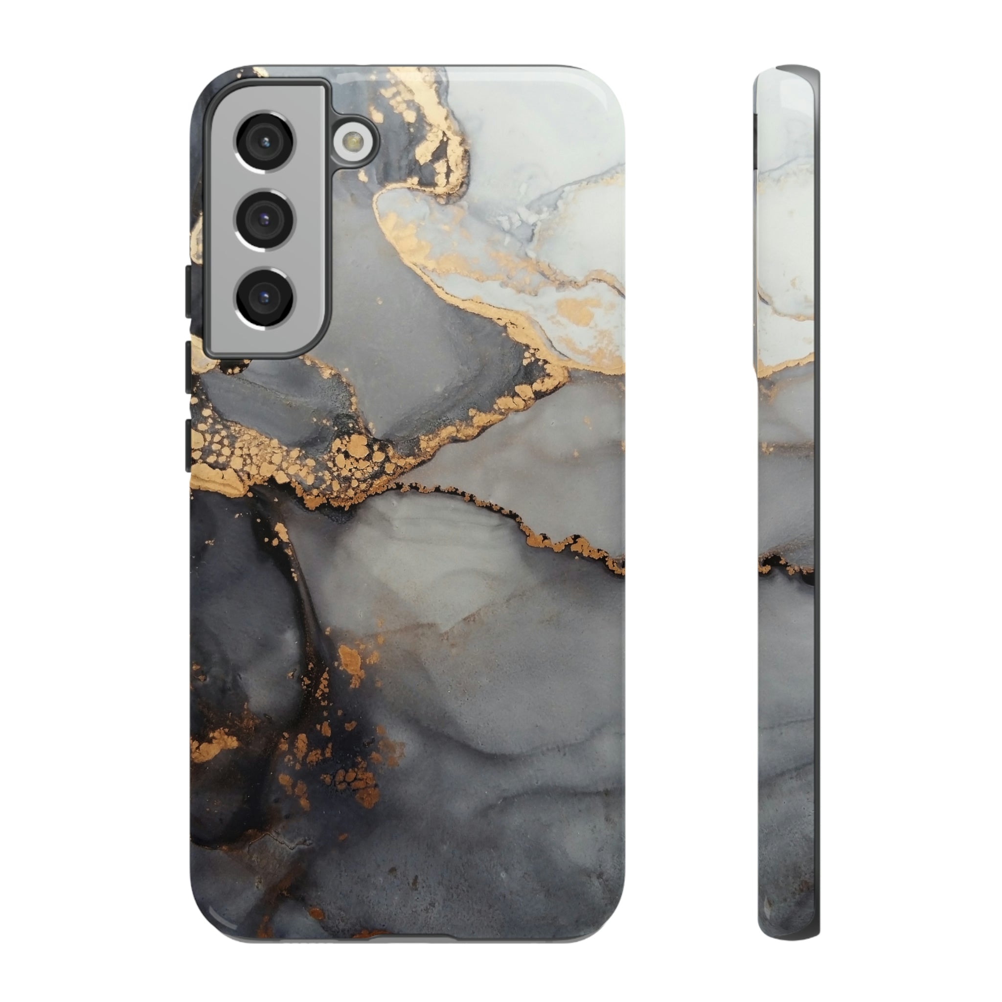 Grey Marble Android Case (Protective) Samsung Galaxy S22 Plus Glossy Phone Case