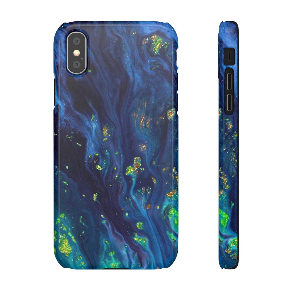 Green Opal Ink Art iPhone Case (Slim) iPhone XS Glossy Phone Case