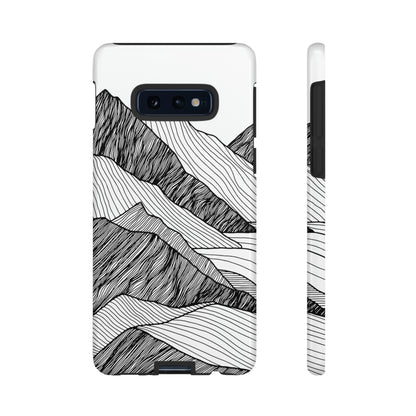 Mountain Line Art Android Case (Protective) Samsung Galaxy S10E Glossy Phone Case