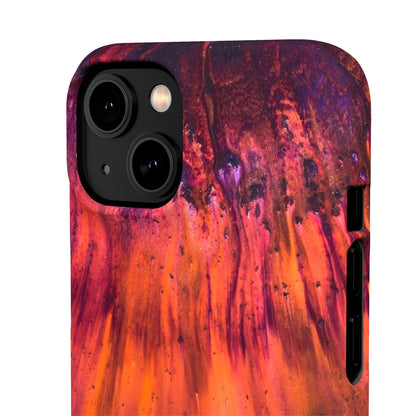 Orange Flow Ink Art iPhone Case (Slim) Phone Case