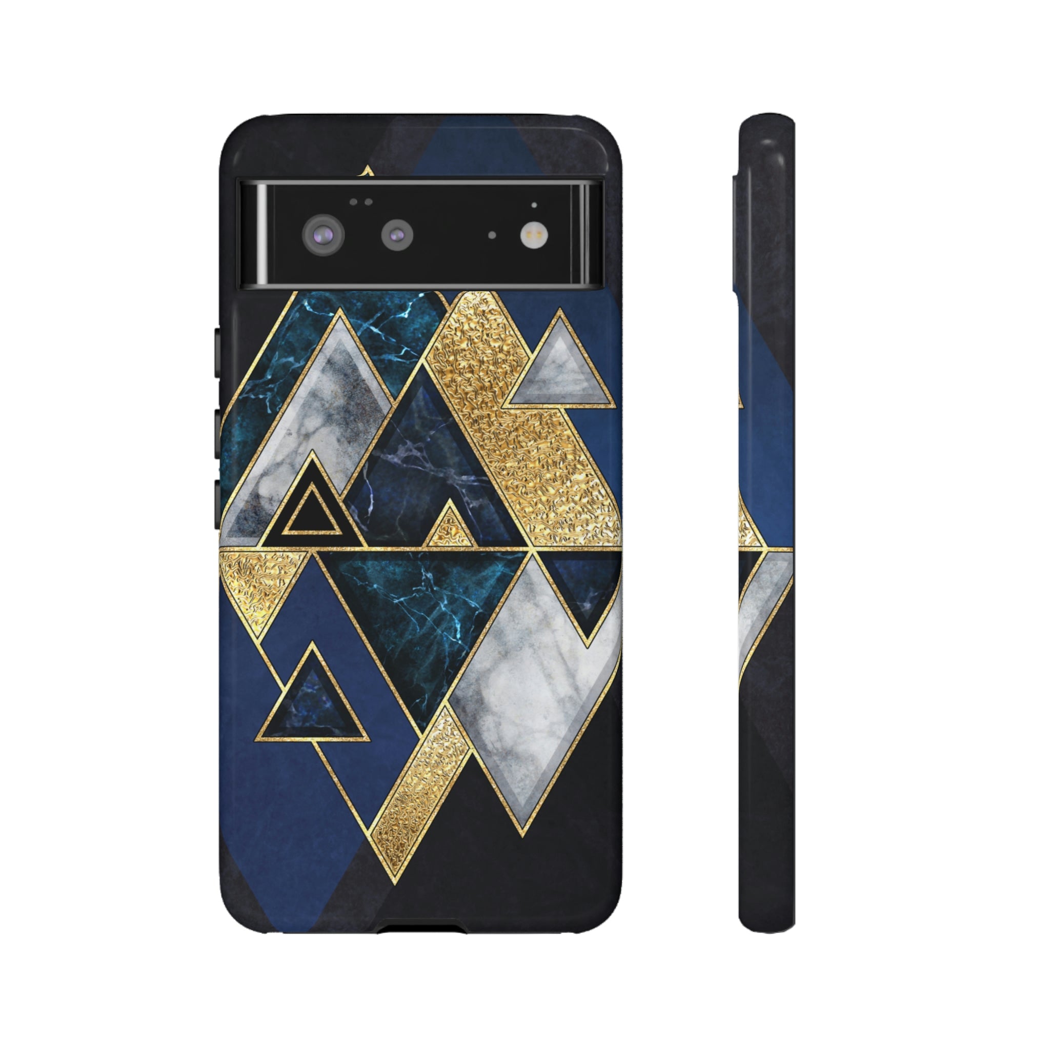 Dark Blue Geometric Android Case (Protective) Google Pixel 6 Glossy Phone Case