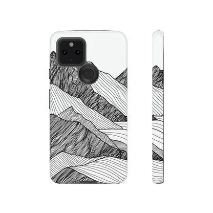 Mountain Line Art Android Case (Protective) Google Pixel 5 5G Matte Phone Case