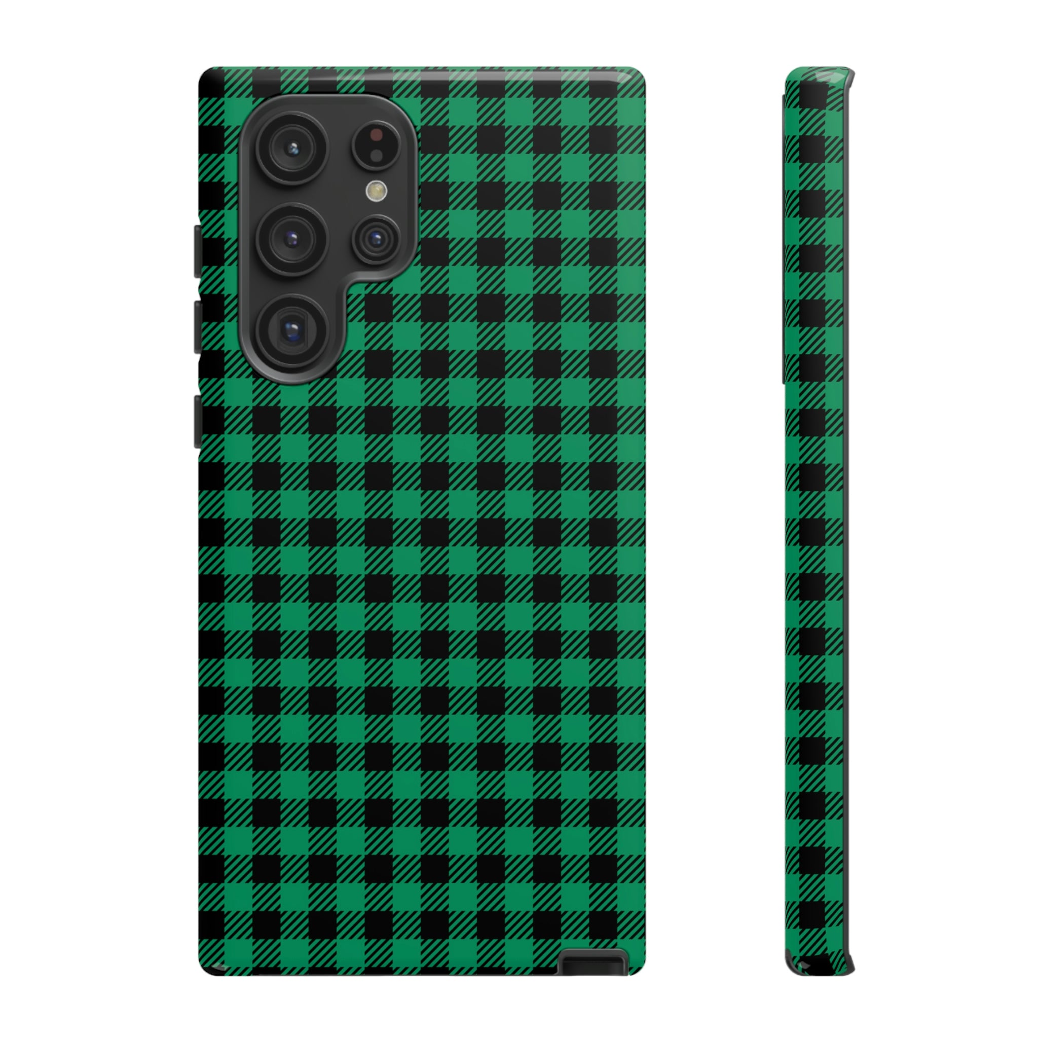 Green Flannel Android Case (Protective) Samsung Galaxy S22 Ultra Glossy Phone Case