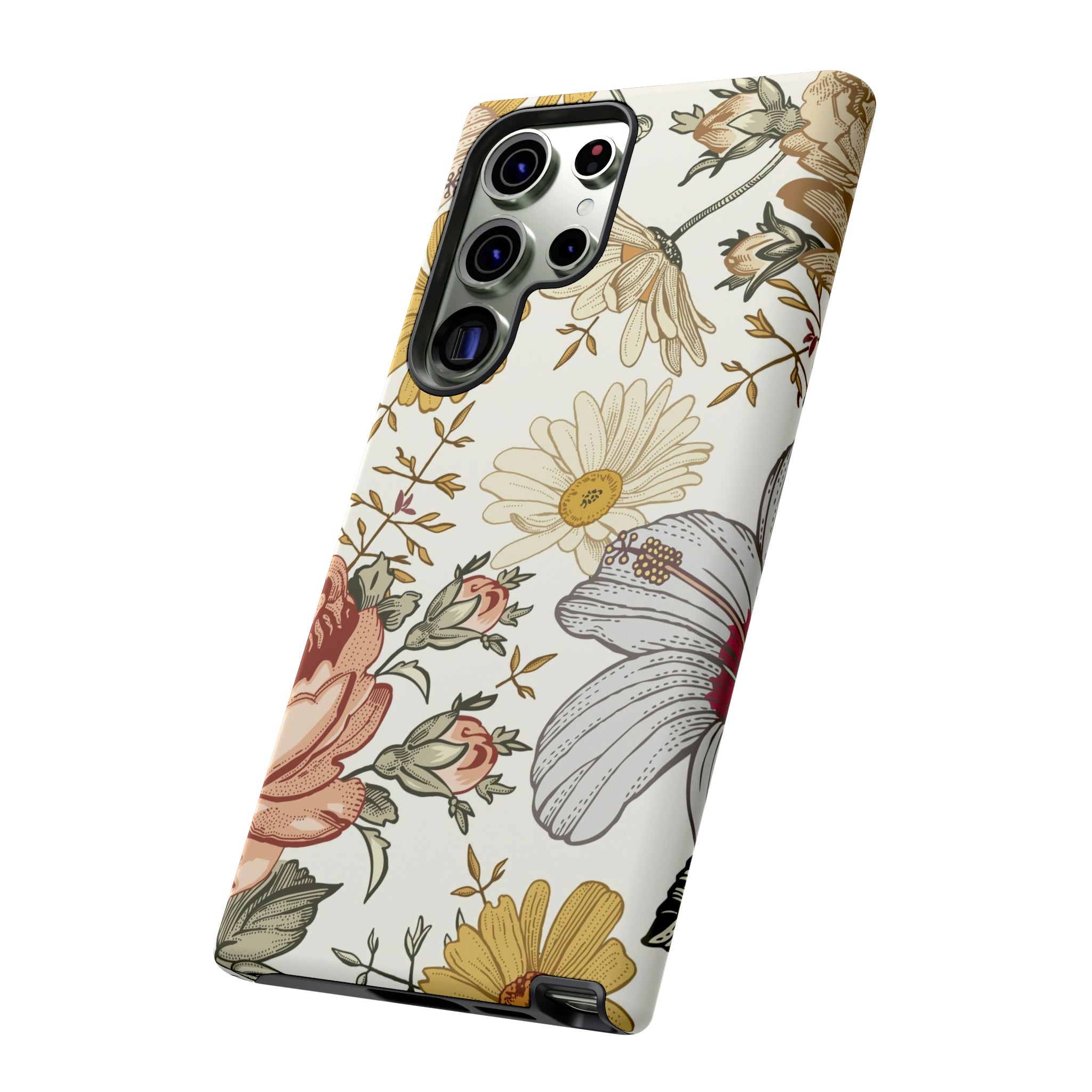 Linear Vintage Flower Samsung Case (Protective) Phone Case