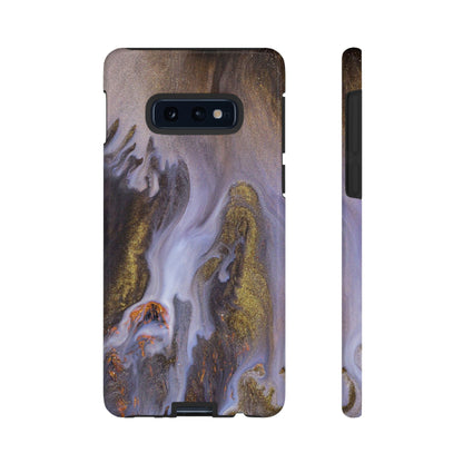 Purple Gold Ink Art Android Case (Protective) Samsung Galaxy S10E Glossy Phone Case