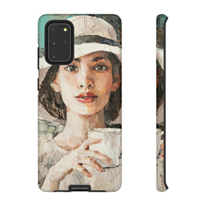 Lady White Hat Android Case (Protective) Samsung Galaxy S20+ Glossy Phone Case