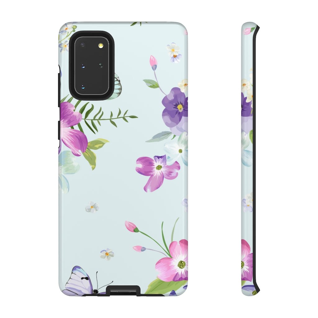 Blooming Flowers and Butterflies Samsung Case (Protective) Samsung Galaxy S20+ Glossy Phone Case