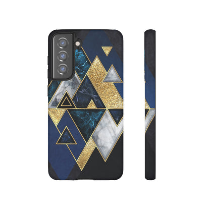 Dark Blue Geometric Android Case (Protective) Samsung Galaxy S21 FE Matte Phone Case