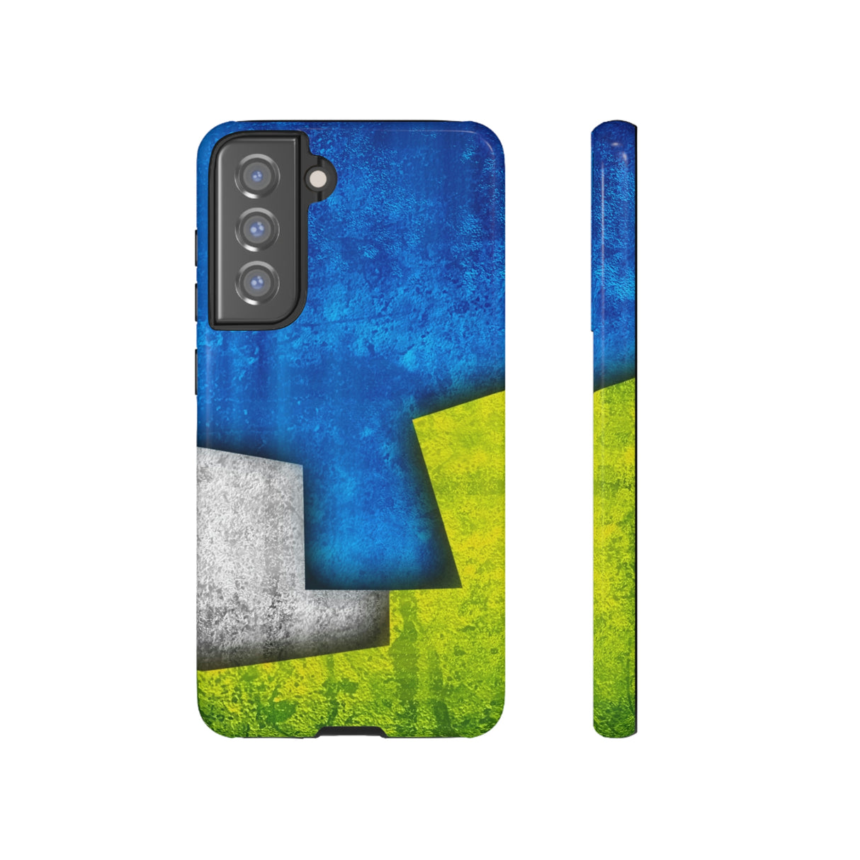 Blue Abstract Art Android Case (Protective) Samsung Galaxy S21 FE Glossy Phone Case