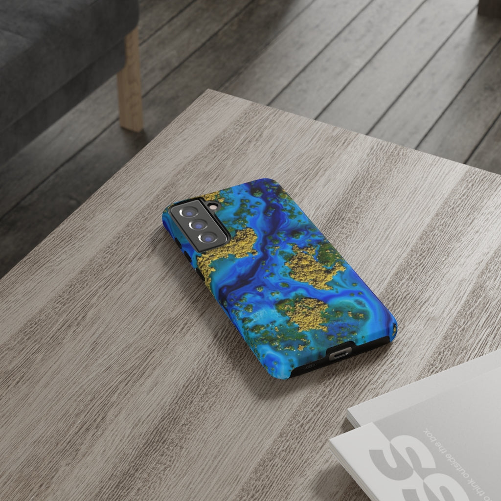 Blue Clear Ocean Ink Art Android Case (Protective) Phone Case