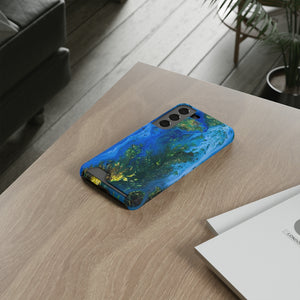 Blue Globe Ink Art Android Case (Card) Phone Case