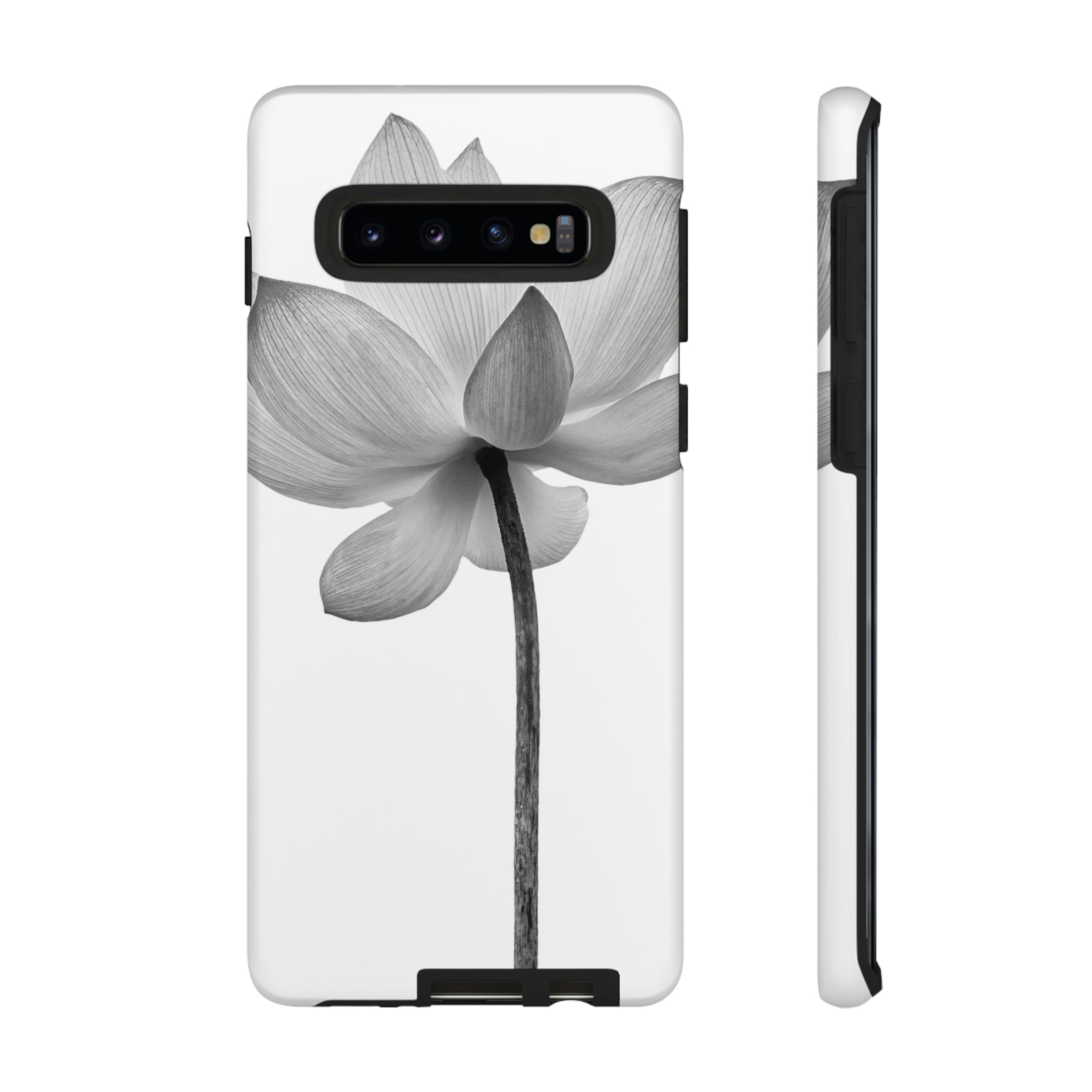 Black White Lotus Android Case (Protective) Samsung Galaxy S10 Matte Phone Case