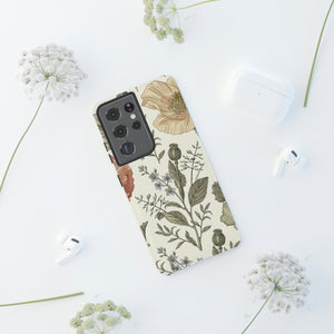 Poppy Brown Vintage Flower Samsung Case (Protective) Phone Case