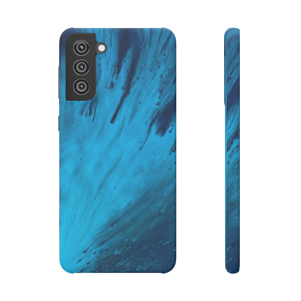 Light Blue Ink Art Android Case (Slim) Samsung Galaxy S21 Plus Matte Phone Case