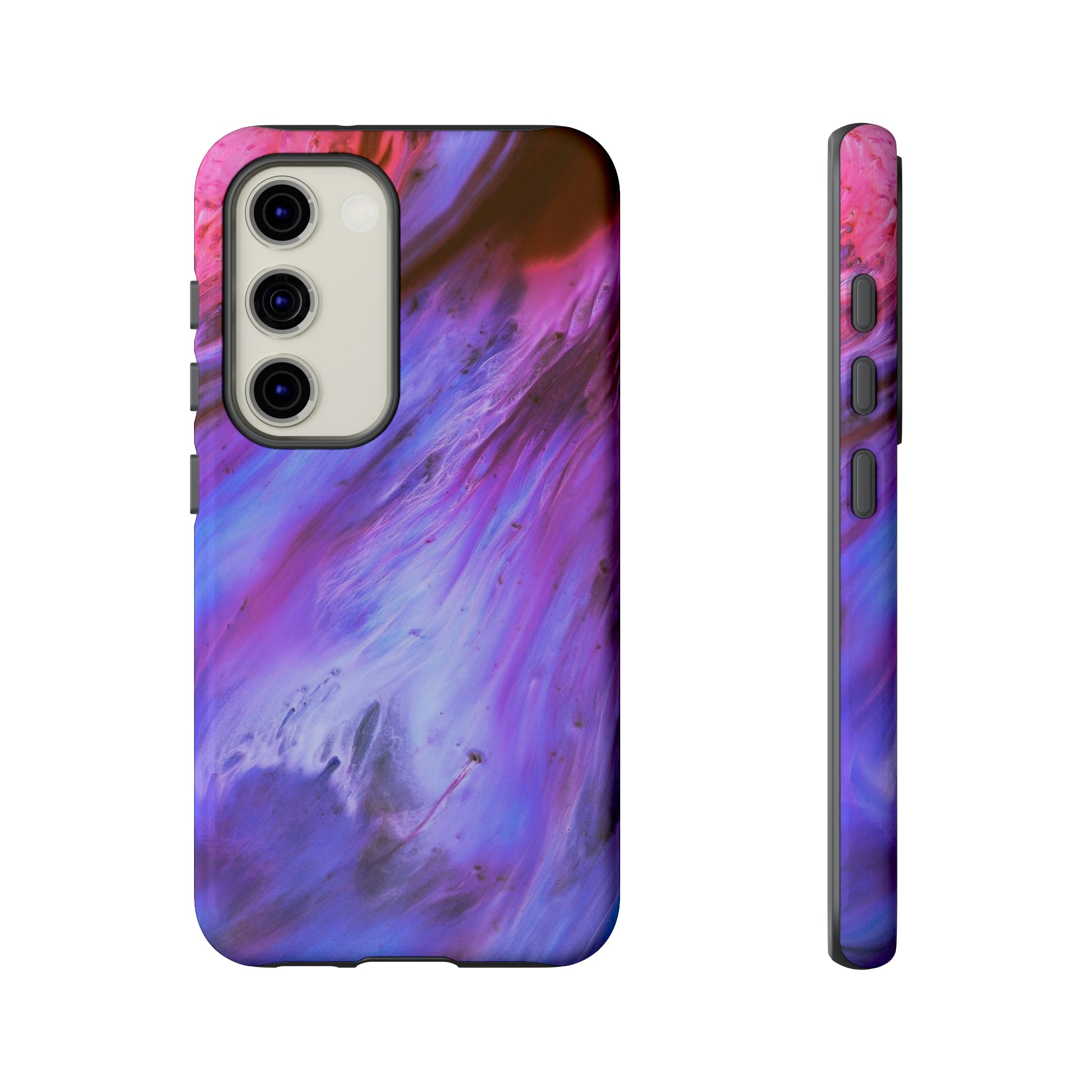 Purple Cosmos Ink Art Android Case (Protective) Samsung Galaxy S23 Glossy Phone Case