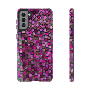 Purple Mosaic Android Case (Protective) Samsung Galaxy S21 Plus Glossy Phone Case