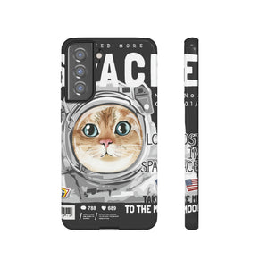 Space Cute Cat Android Case (Protective) Samsung Galaxy S21 FE Glossy Phone Case