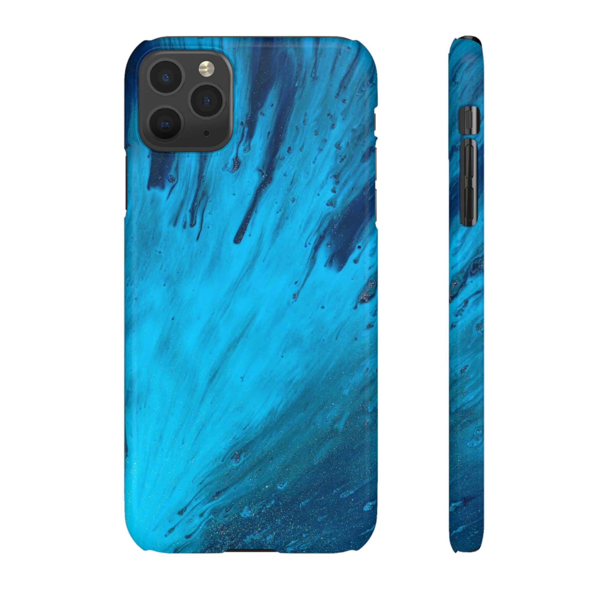 Light Blue Ink Art iPhone Case (Slim) iPhone 11 Pro Max Glossy Phone Case