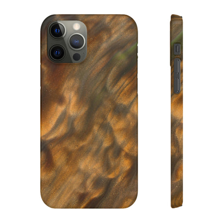 Gold Sand Ink Art iPhone Case (Slim) iPhone 12 Pro Glossy Phone Case