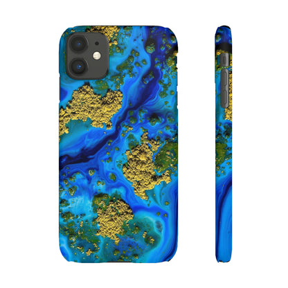 Blue Clear Ocean Ink Art iPhone Case (Slim) iPhone 11 Matte Phone Case