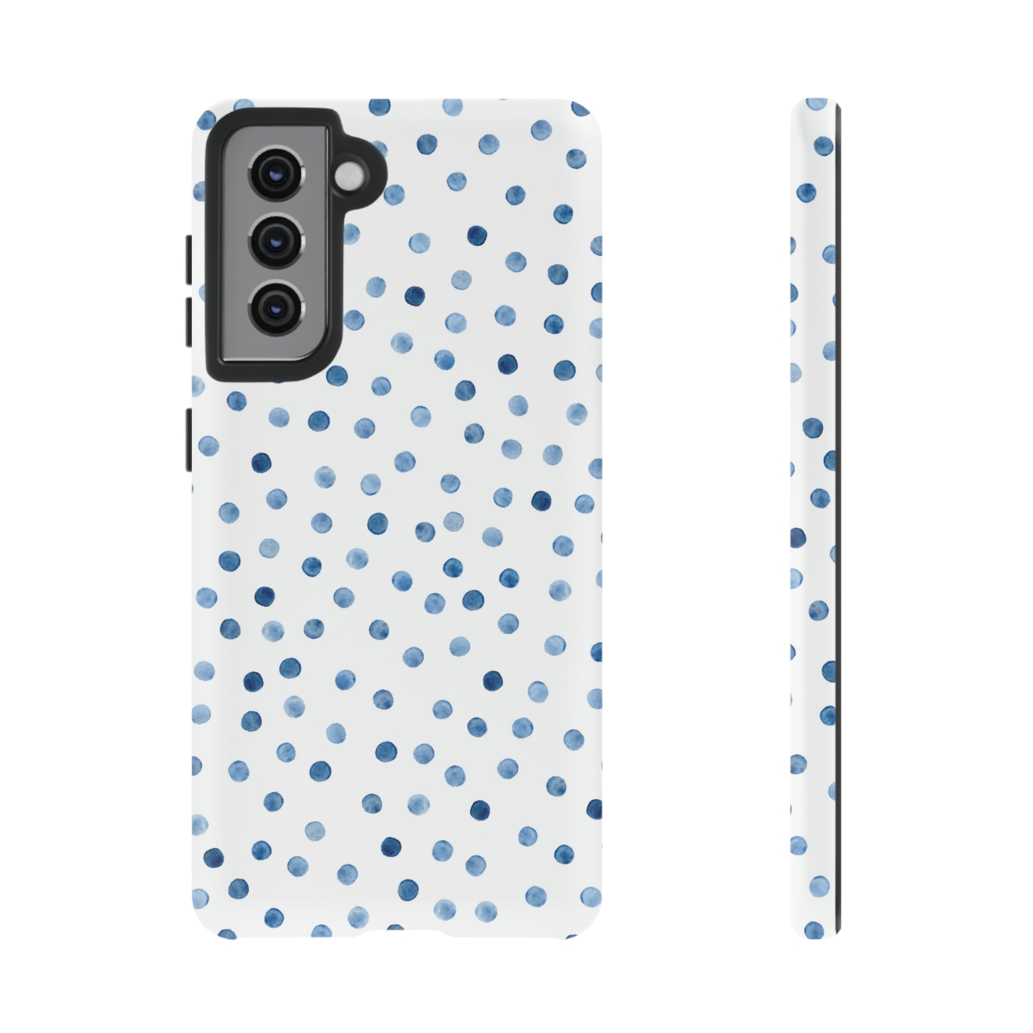 Blue Dots Pattern Android Case (Protective) Samsung Galaxy S21 Matte Phone Case