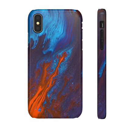 Orange Flame Ink Art iPhone Case (Slim) iPhone X Glossy Phone Case