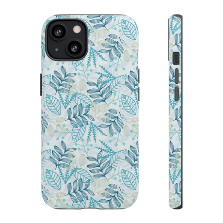 Blue leaf iPhone Case (Protective) iPhone 13 Matte Phone Case