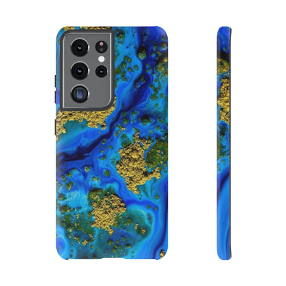 Blue Clear Ocean Ink Art Android Case (Protective) Samsung Galaxy S21 Ultra Matte Phone Case