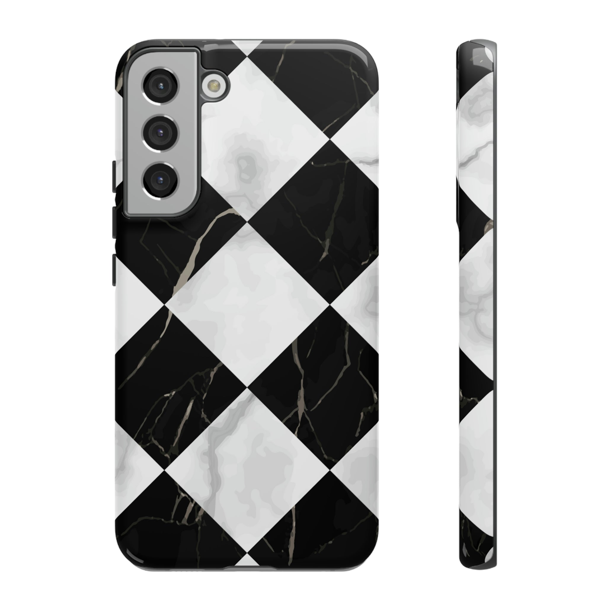 Check Marble Android Case (Protective) Samsung Galaxy S22 Plus Glossy Phone Case