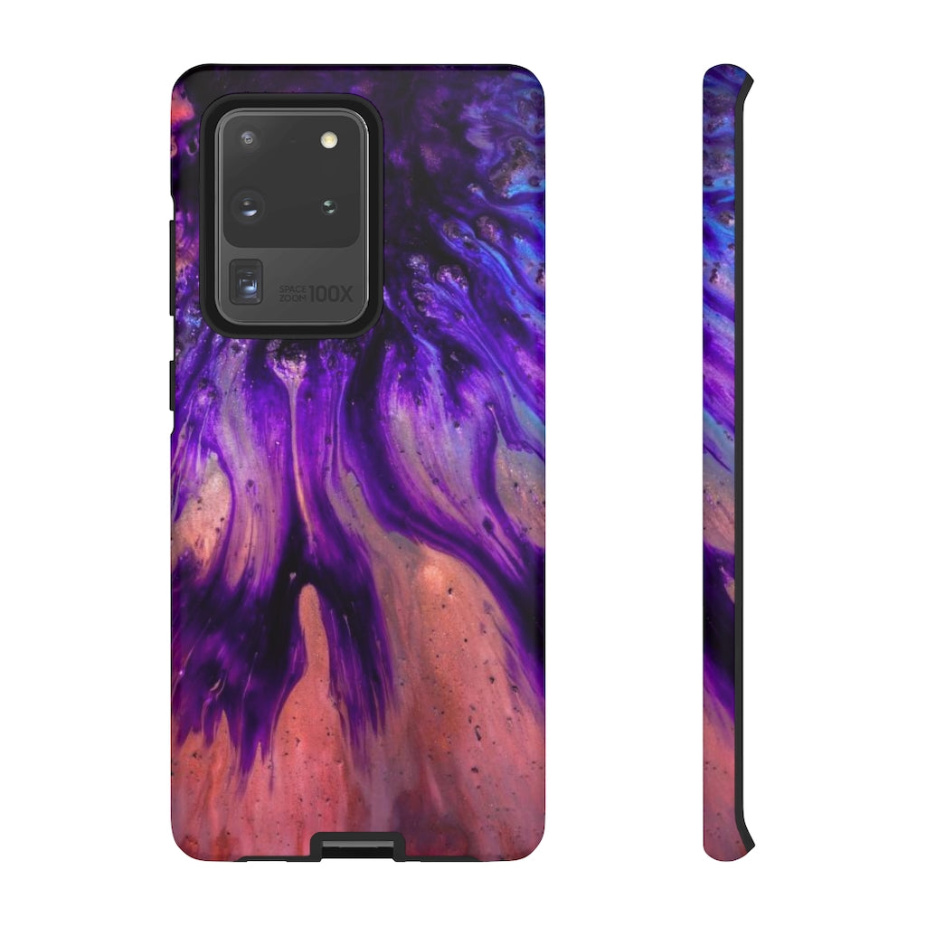 Purple Flow Ink Art Android Case (Protective) Samsung Galaxy S20 Ultra Matte Phone Case