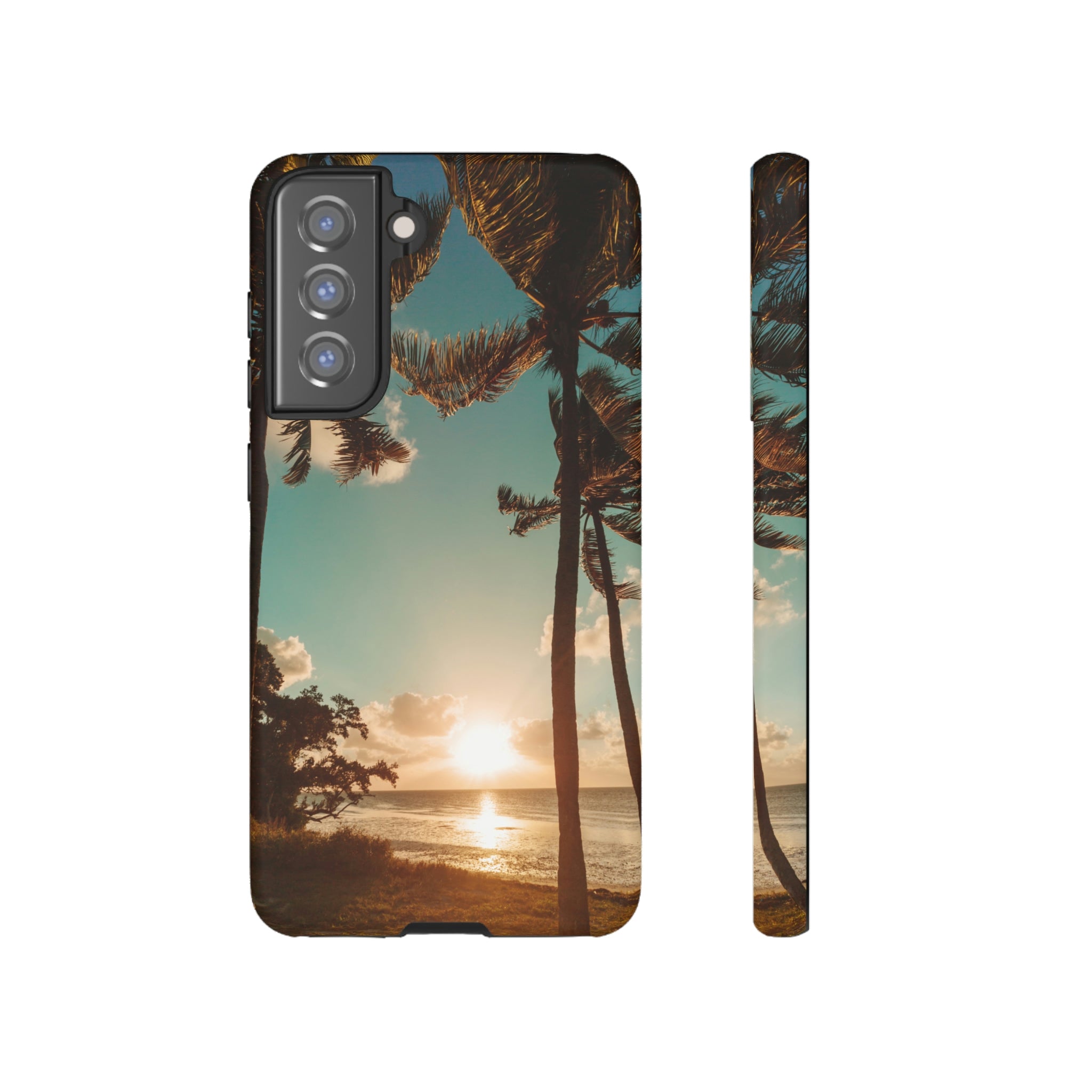 Sundown Palmtrees Android Case (Protective) Samsung Galaxy S21 FE Matte Phone Case