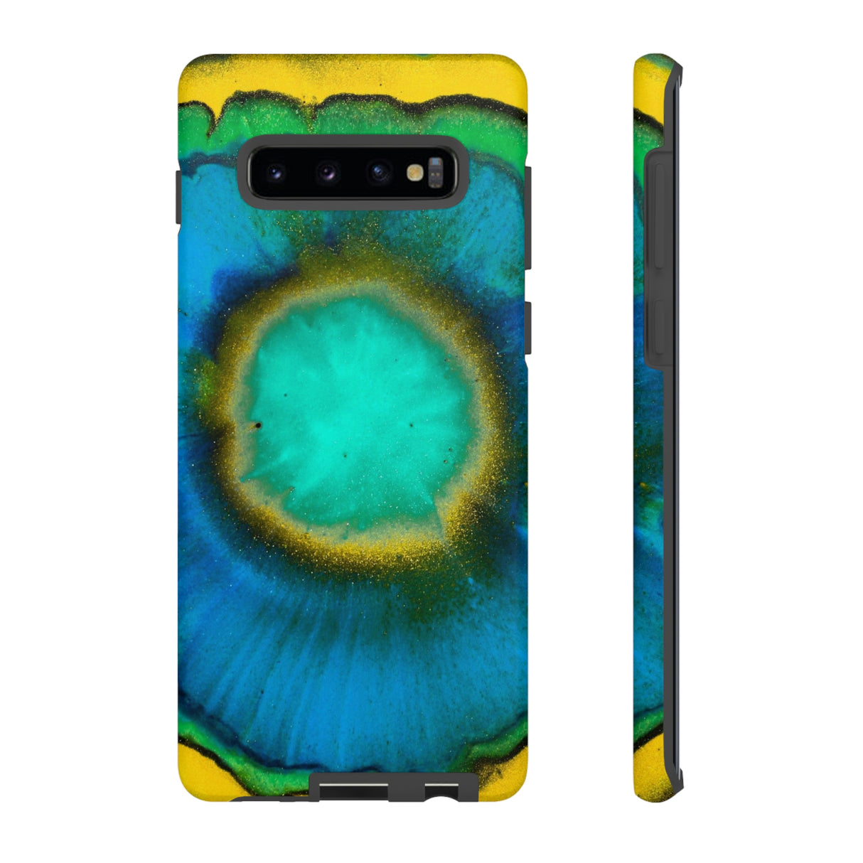 Neon Blue Ink Art Android Case (Protective) Samsung Galaxy S10 Plus Matte Phone Case