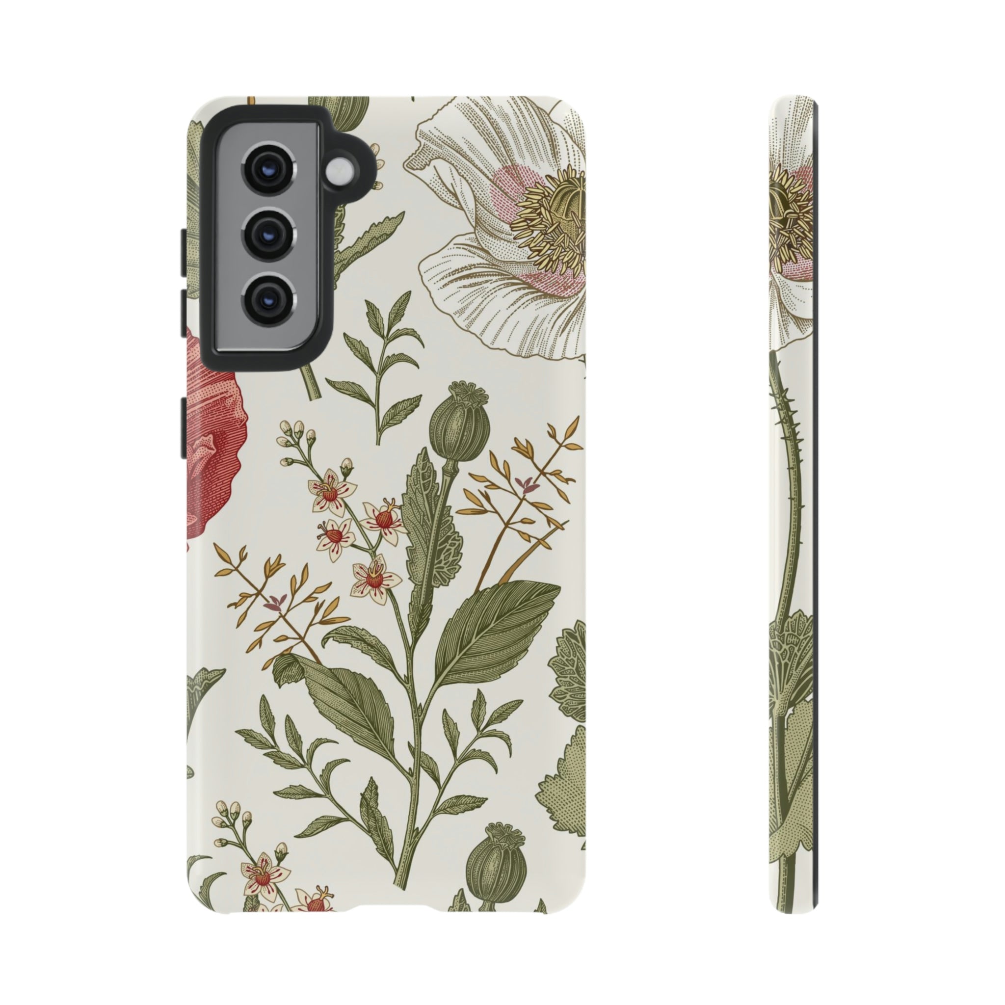 Poppy Vintage Flower Samsung Case (Protective) Samsung Galaxy S21 Glossy Phone Case