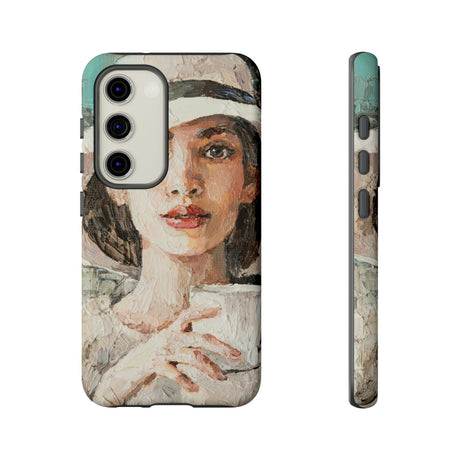 Lady White Hat Android Case (Protective) Samsung Galaxy S23 Matte Phone Case