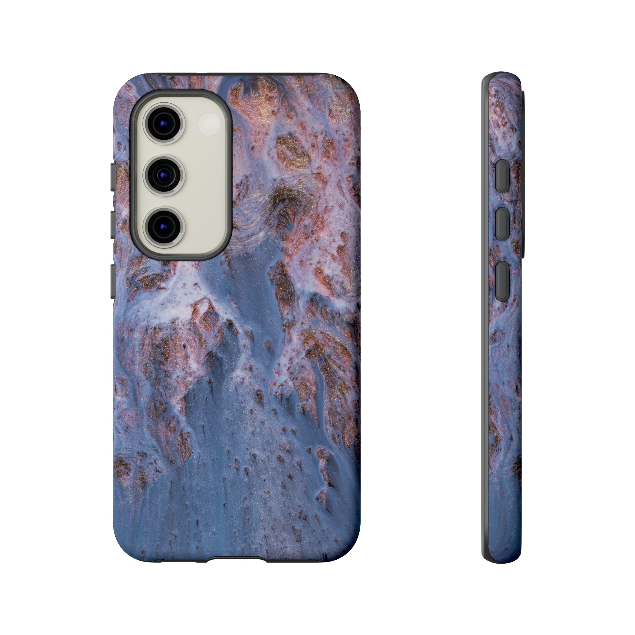 Blue Ice Ink Art Android Case (Protective) Samsung Galaxy S23 Matte Phone Case