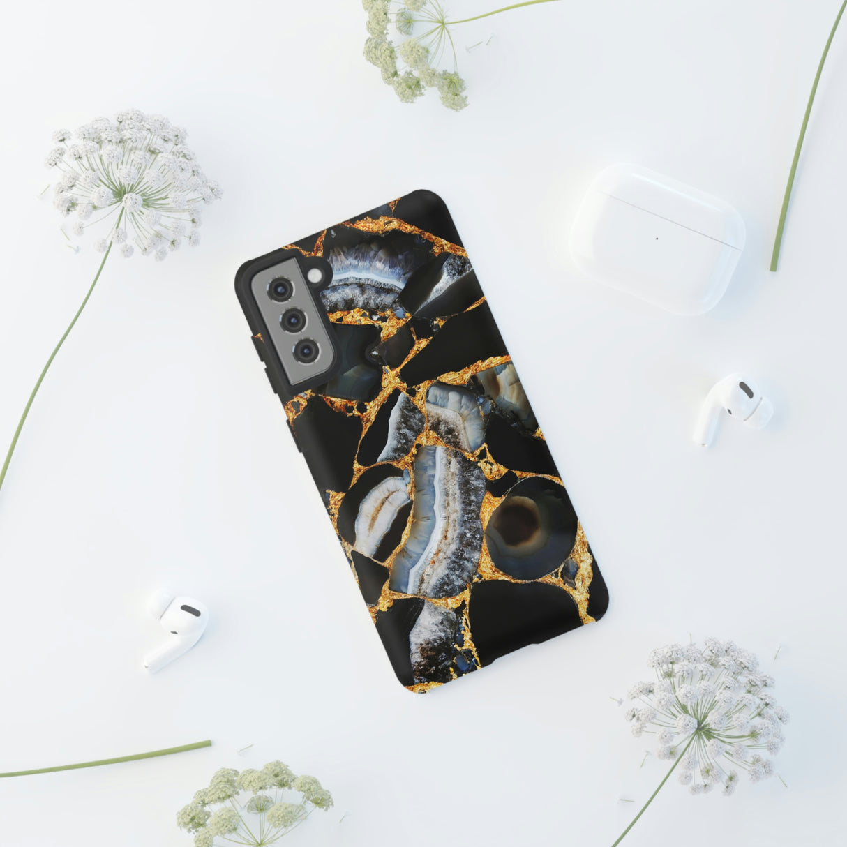 Dark Agate Marble Android Case (Protective) Phone Case