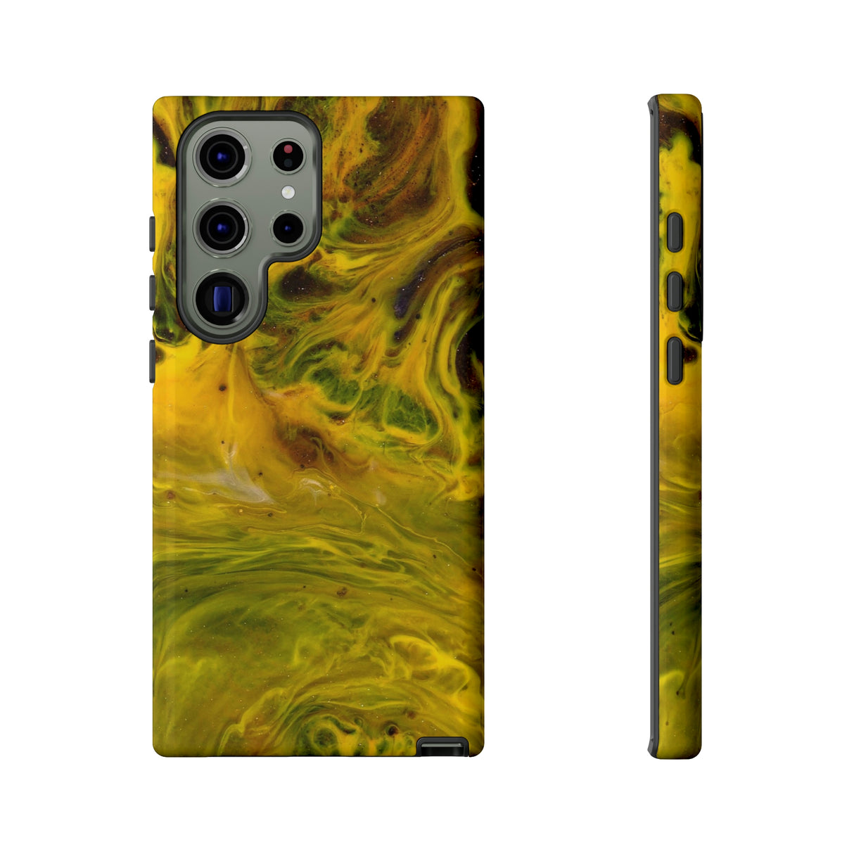 Liquid Yellow Ink Art Android Case (Protective) Samsung Galaxy S23 Ultra Glossy Phone Case