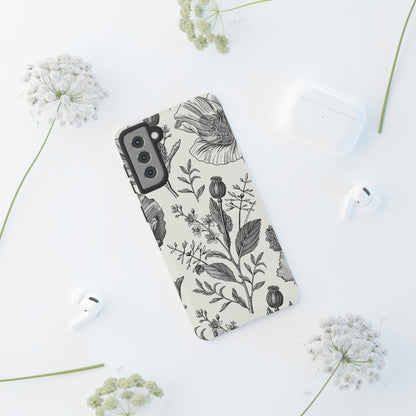 Poppy Gray Vintage Flower Samsung Case (Protective) Phone Case