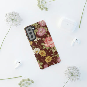 Dark red Vintage Flower Samsung Case (Protective) Phone Case