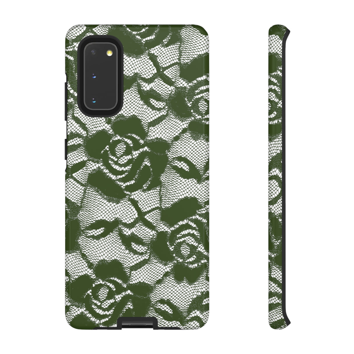 Green Rose Lace Gothic Flower Samsung Case (Protective) Samsung Galaxy S20 Glossy Phone Case