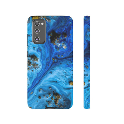 Blue Ice Melt Ink Art Android Case (Protective) Samsung S20 FE Matte Phone Case