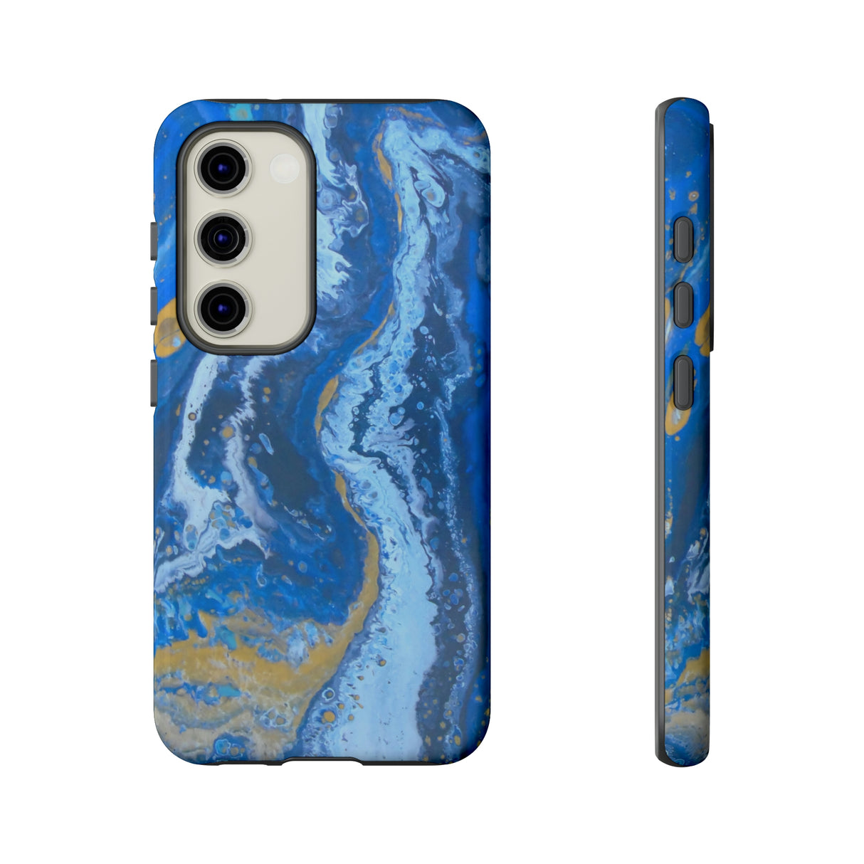 Acrylic Blue Gold Android Case (Protective) Samsung Galaxy S23 Glossy Phone Case