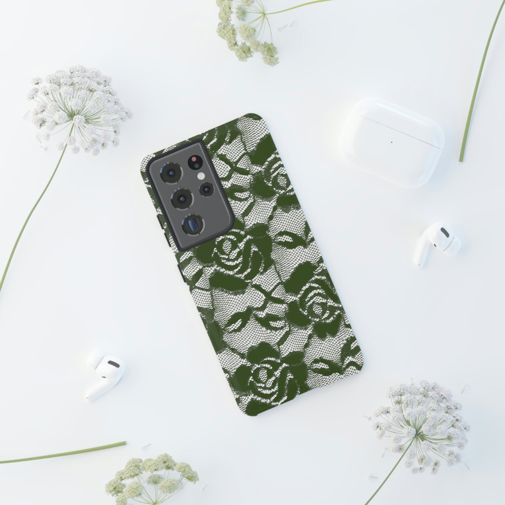 Green Rose Lace Gothic Flower Samsung Case (Protective) Phone Case