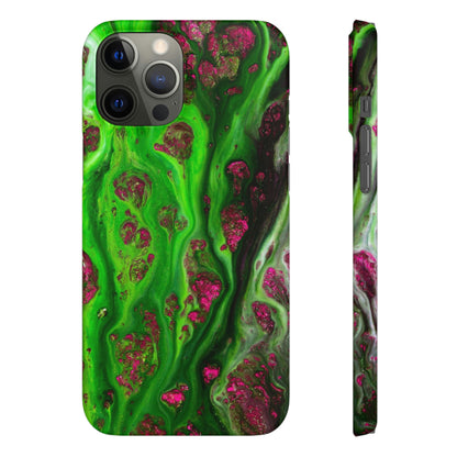 Toxic Green Ink Art iPhone Case (Slim) iPhone 12 Pro Max Matte Phone Case